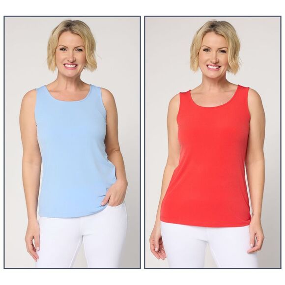 Susan Graver Tops - Susan Graver Women's Top Sz L Essentials Liquid Knit Tanks Burgundy Red A366913